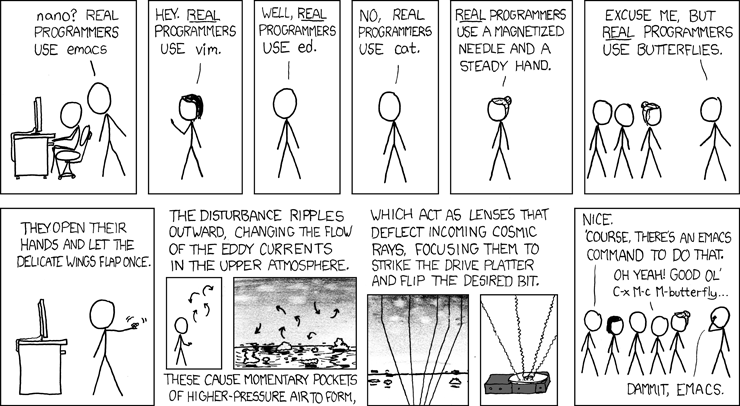 real programmers use vi - xkcd comic